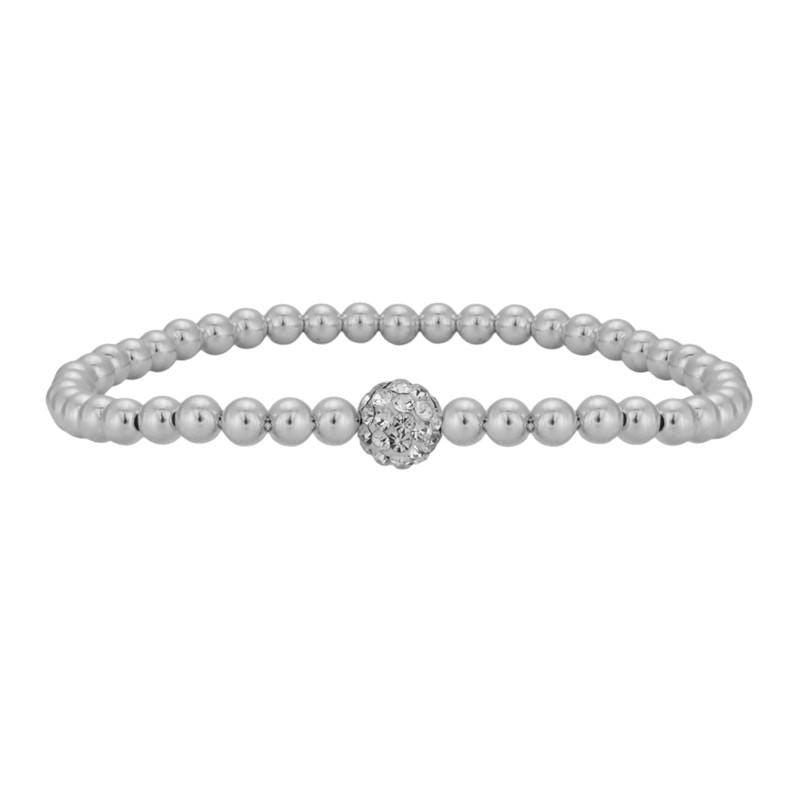 Cubic Zirconia Pave Ball Gold Filled Bracelet For Ladies Wear - Stretch Stacking Boho Chic Bracelet