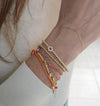 Delicate Gold Filled Beaded Star of David Stacking Bracelet - Small Wrist Bead Jewish Jewelry