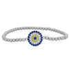 Gold Evil Eye Protection Bracelet - Women's Beaded Pendant Jewelry for Good Luck - Stacking Bracelet
