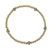 14kt Gold Filled CZ Ball Bracelet - Stretch Gold Beaded Womens Jewelry - Handmade by Isabella Celini