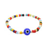Good Luck Evil Eye Bracelet Multicolor Seed Beads Gold Filled  Stretch Bracelet - Tarnish Free - Waterproof
