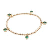Gold Filled Beaded Charm Bracelet for Women - Cubic Zirconia Tear Drop Round and Square Charms
