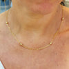 Paper Clip Chain, Dainty Bead Necklace, Bridesmaid Necklace,