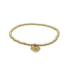 14kt Gold Filled Beaded Bracelet - Dainty Heart Charm Gift for Women - Handcrafted in Miami