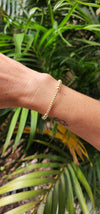 14kt Gold Filled Stacking Bracelet - 3mm and 5mm Sections Stretch Fit Tarnish-Free Ladies Beaded Jewelry