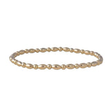 Gold Filled Beaded Anklet Bracelet - 3mm Round  5x3mm Oval Bead Boho Stretch Hippie Bracelet - Non Tarnish Jewelry