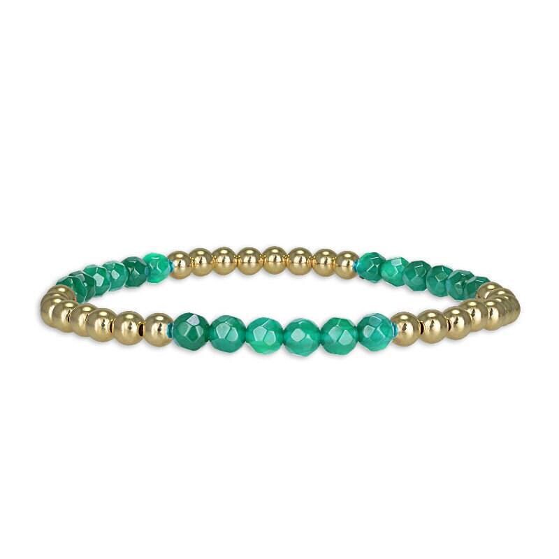 Gold Filled Gemstone Bracelet - Semi Precious Beads - Tarnish Free - Stackable - Ladies Jewelry