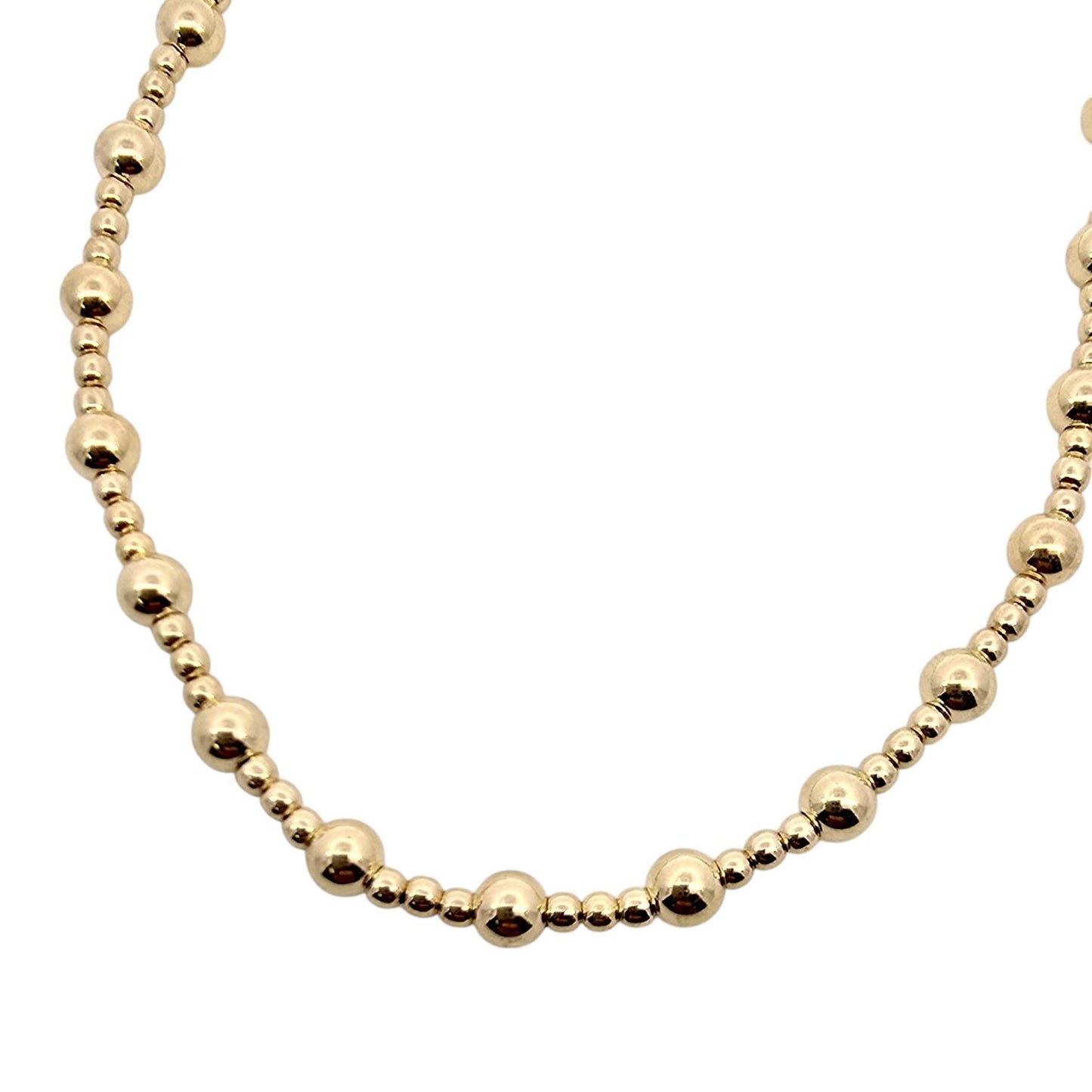 Dainty Gold Filled Beaded Necklace - 2mm and 4mm Alternating Pattern Layering Jewelry - Classy Bridesmaid Gift - Tarnish Free Jewelry