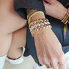 14kt Gold Filled Beaded Layering Bracelet - Tarnish Resistant Womens Everyday Wear - 10mm Flat Stretch