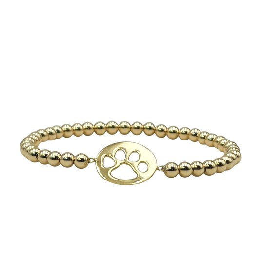 Dog Paw Bracelet, Gold Filled Bracelet, Stacking Bracelet,