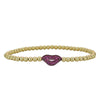 Lips Gold Filled CZ Pendant Bracelet - Stretch Stacking Style for Women