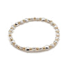 Gold Filled Beaded Stackable Bracelet - 5mm Flat Layering for Women - Tarnish Free Jewelry - Stretch Fit Jewelry