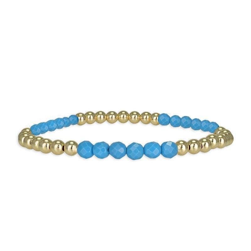 Gold Filled Gemstone Bracelet - Semi Precious Beads - Tarnish Free - Stackable - Ladies Jewelry