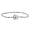 Gold Filled CZ Flower Bracelet - Stretch Stacking with Sterling Silver Pendant - Gift for Women
