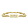 14kt Gold Filled CZ Pendant Bracelet - Beaded Stretch Stackable - Rectangular Design with Enamel