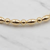 Gold Filled Beaded Anklet Bracelet - 3mm Round  5x3mm Oval Bead Boho Stretch Hippie Bracelet - Non Tarnish Jewelry