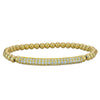 Gold Filled CZ Pave Bar Bracelet for Women - Stretchable Stacking Bridesmaid Jewelry