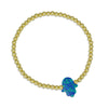 Gold Filled Beaded Opal Hamsa Bracelet, Hand Bracelet, Isabella Celini, Gold Filled Beads, Stretch Stacking Bracelet, Protection Bracelet