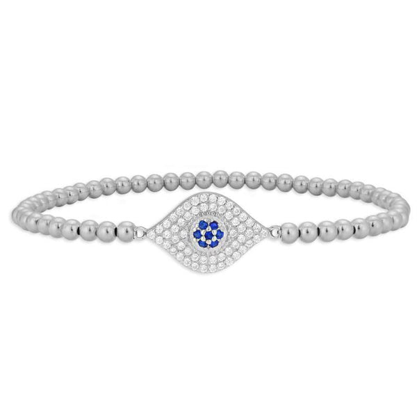 Elegant 14kt Gold Filled Evil Eye Protection Bracelet - Tarnish-Free - Good Luck Pendant - Stretch Beaded Design