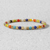 Gold Filled Stacking Bracelet with Faceted and Colorful Beads - 4mm  Stretch Layering Bracelet