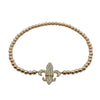 Fleur de Lis 14kt Gold Filled Bracelet - Boho Stacking Stretch Fit for Women