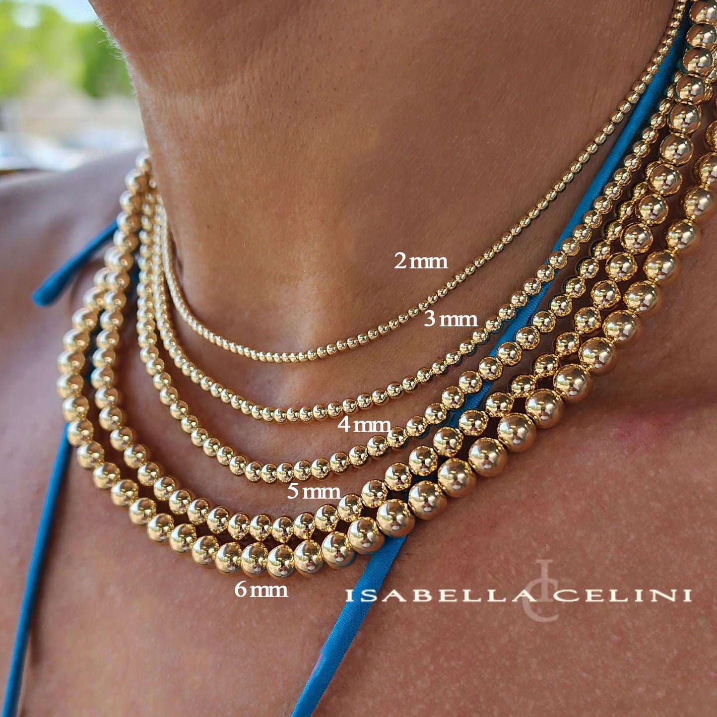 a close up of a person wearing a necklace