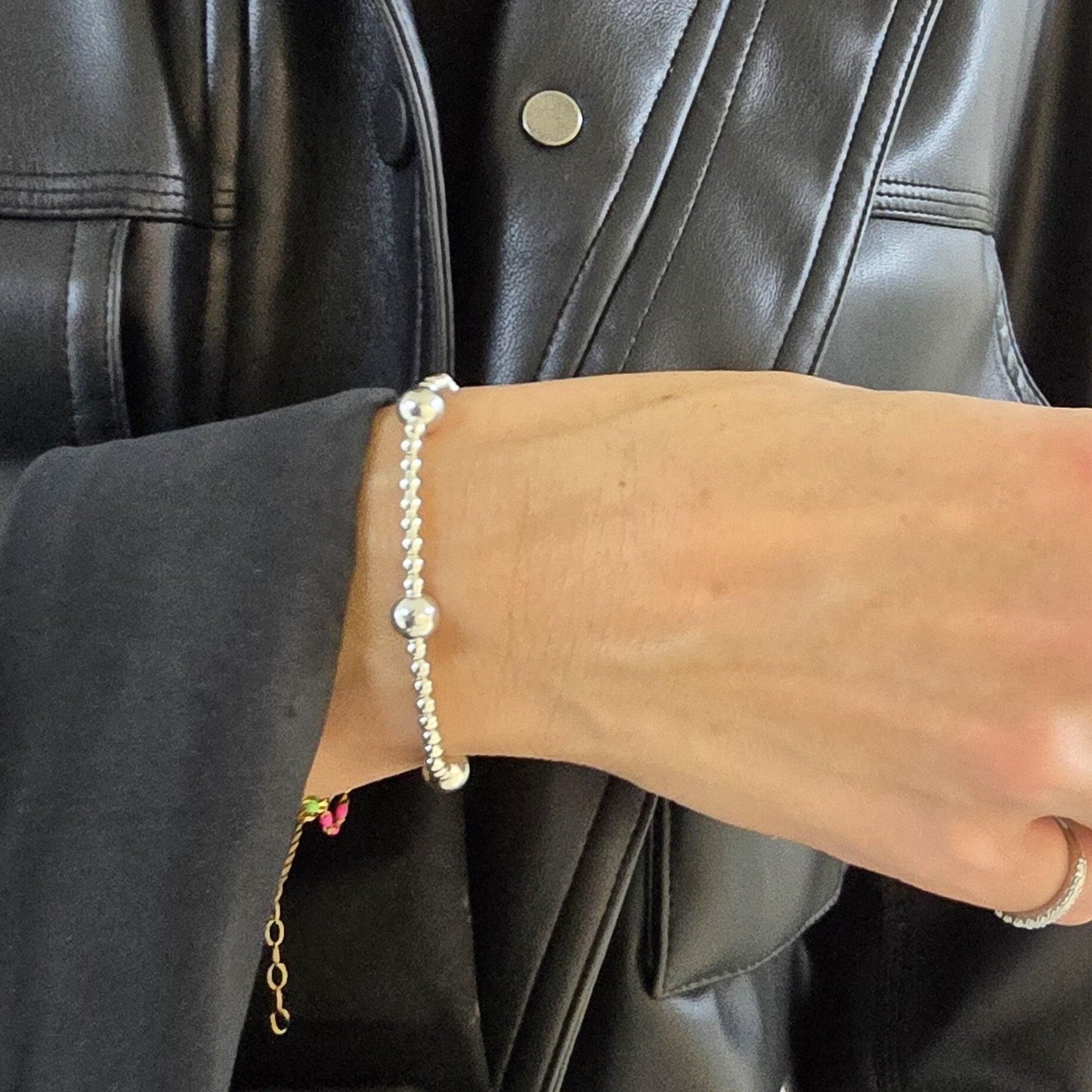 14kt gold filled jewelry, gold filled bracelet, beaded bracelet, tarnish free jewelry, tarnish free bracelet, stackable bracelet, stretch bracelet