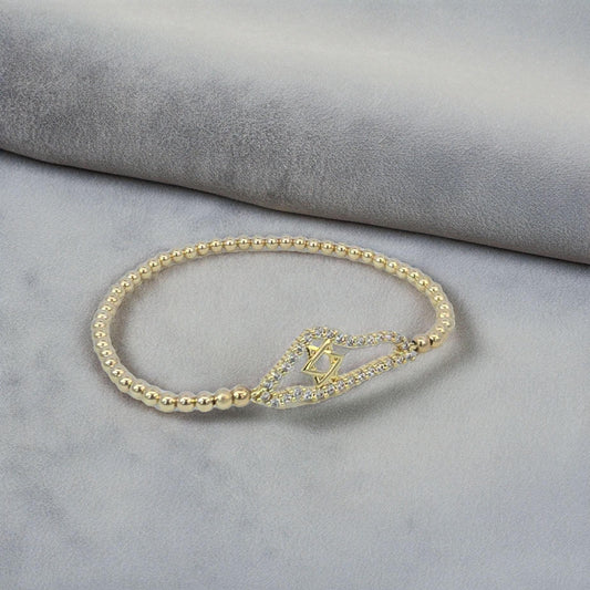Israel Map Bracelet, Star of David Bracelet, Beaded Bracelet
