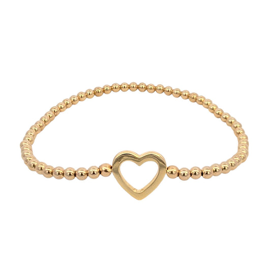 Gold-Filled Heart Pendant Stacking Bracelet - Layering Bracelet for Women