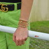 Gold Filled Flat 7 mm Bead Layering Bracelet, Isabella Celini, Gold Filled Beads, Stretch Stacking Bracelet, Boho Chic