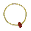 Gold Filled Beaded Opal Hamsa Bracelet, Hand Bracelet, Isabella Celini, Gold Filled Beads, Stretch Stacking Bracelet, Protection Bracelet