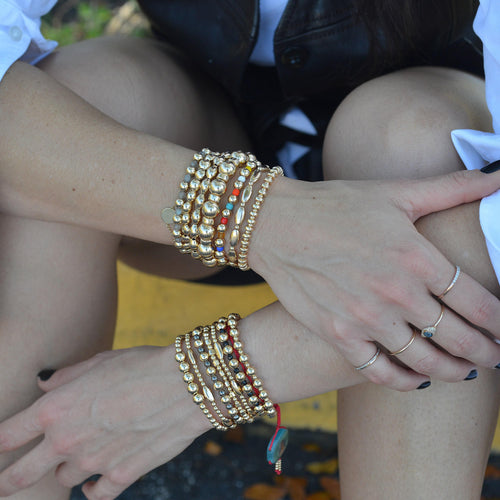 Non Tarnish Gold Filled Beaded Bracelet - Handmade by Isabella Celini with 3 mm and 10x4 mm Beads