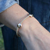 Flat Beaded Bracelet, Gold Filled Bracelet, Stretch Stacking Bracelet