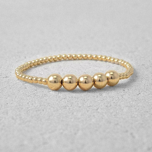 Gold Stack Bracelet, Gold Filled Bracelet, Gold Ball Bracelet,