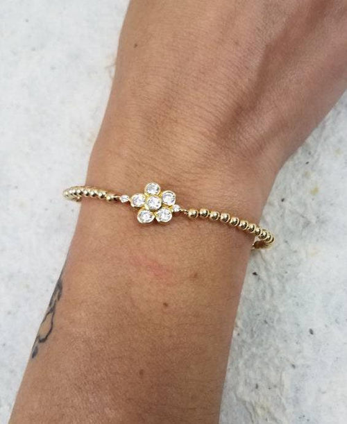 Flower Bracelet, Boho Wrap Bracelet, Silver Bracelet,