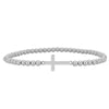 Dainty Gold Filled Cross Pendant Beaded Bracelet - Religious Women's Layering Jewelry