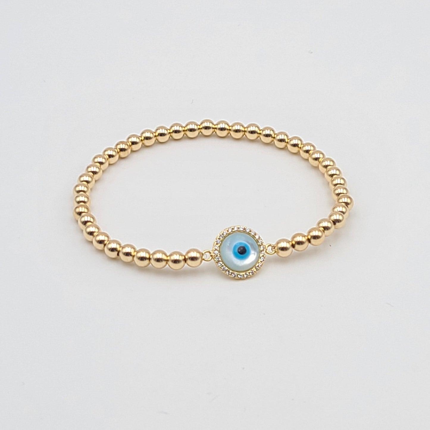 Evil Eye Bracelet, Stretch Stacking Bracelet, Beaded Bracelet