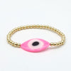 Evil Eye Protection Bracelet - Spiritual Good Luck Charm with Gold Filled Beads - Stretch Stackable Bracelet