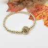 Elegant St Benedict Gold Filled Bracelet - Religious Charm Stretch Wrist Bracelet by Isabella Celini