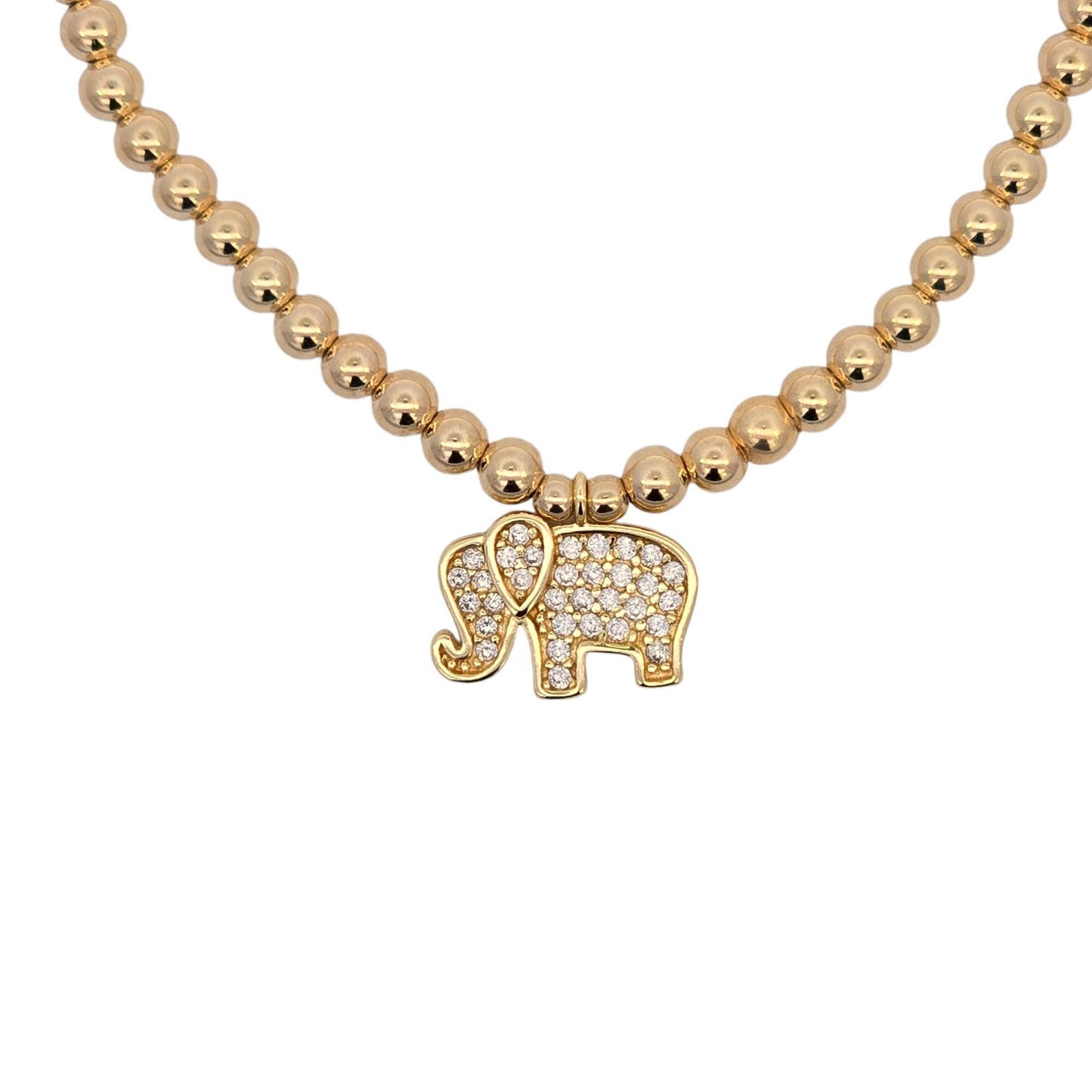 Adjustable Gold Filled Elephant Charm Bracelet - Stacking Stretch Gift for Women