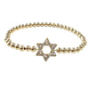 Jewish Bracelet with Gold Filled Beads and Israel Map Charm - Star of David Bracelet for Women