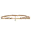14kt Gold Filled Dainty Beaded Cross Pendant Bracelet for Women - Gift for Christian - Handmade Jewelry