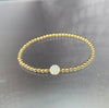 14kt Gold Filled CZ Disc Stretch Beaded Bracelet for Women by Isabella Celini