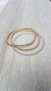 3mm Gold Filled Beaded Stretch Bracelet - Layering Jewelry for Women by Isabella Celini - Tarnish Free and Waterproof