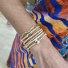 Gold Filled Evil Eye Beaded Stretch Stackable Bracelet - Good Luck Boho Chic Tarnish-Free Jewelry for Women