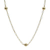 14kt Gold Filled Dainty Paper Clip Chain Beaded Station Necklace –  Tarnish Free - Waterproof Jewelry