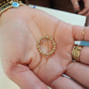 Gold Filled Stacking Ring - Delicate Tarnish-Free 3mm  4mm Beaded Alternating Pattern Stretch Fit Ring