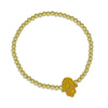 Gold Filled Beaded Opal Hamsa Bracelet, Hand Bracelet, Isabella Celini, Gold Filled Beads, Stretch Stacking Bracelet, Protection Bracelet