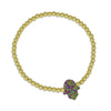 Gold Filled Beaded Opal Hamsa Bracelet, Hand Bracelet, Isabella Celini, Gold Filled Beads, Stretch Stacking Bracelet, Protection Bracelet