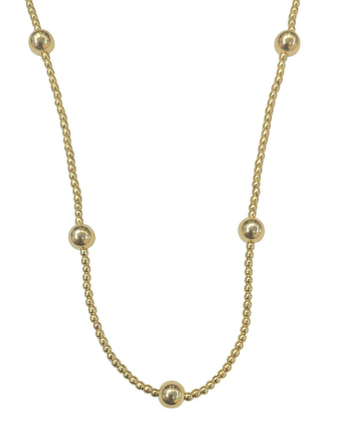 Dainty Beaded Station Layering 14kt Gold Filled Necklace